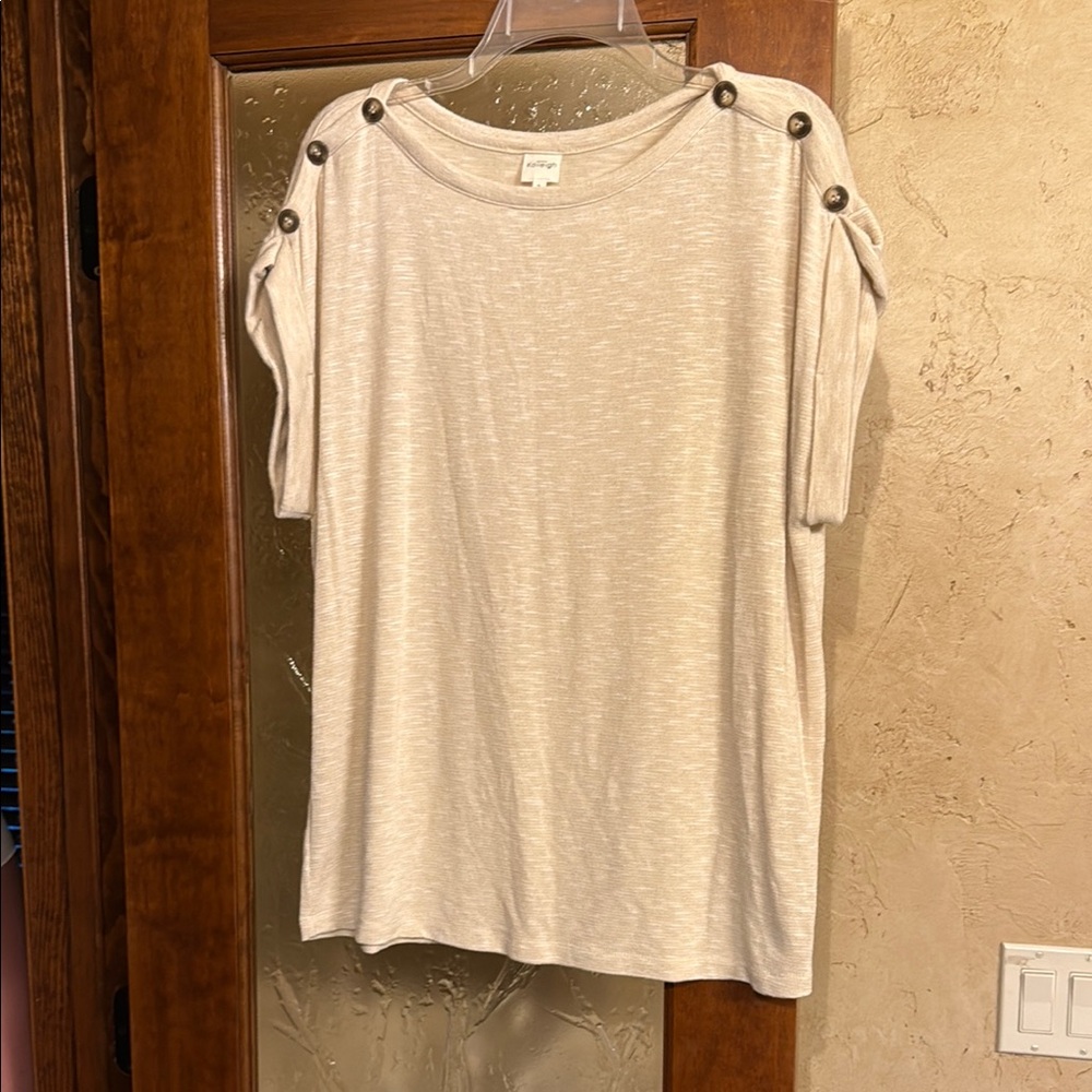 Women's Cream Top with Button Detail